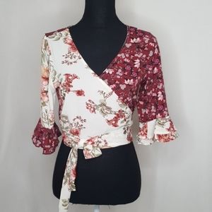 Polly & Esther Wrap Crop Top NWOT